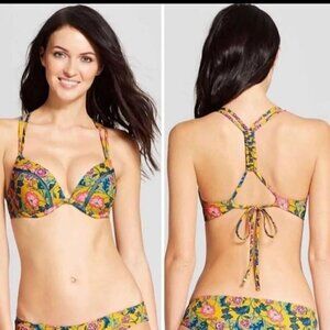 🔥🔥SALE🔥🔥Shade & Shore Yellow Floral Wire Cup Bikini Top